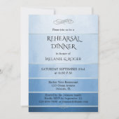 Invitation Soirée Bleu Argent rayé sur ton Dîner de répétitio (Devant)