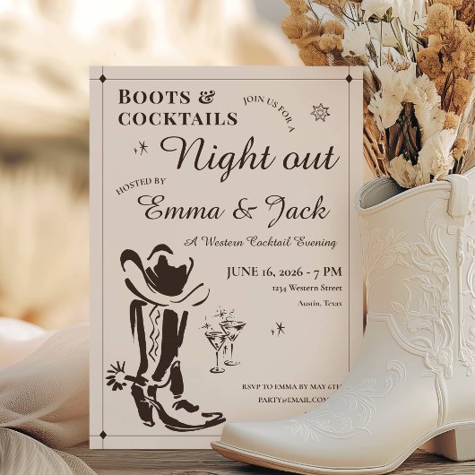 Invitation Soirée Boots & Cocktails