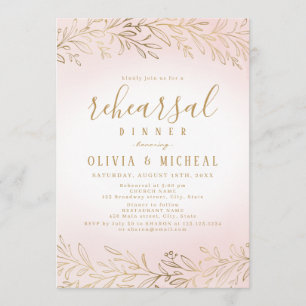 Invitation Soirée botanique élégante en or roux
