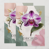 Invitation Soirée botanique Elégante Orchidée (Devant / Derrière)