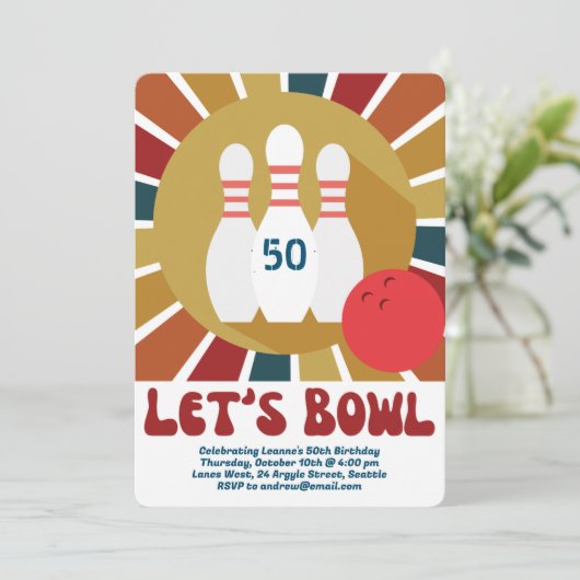 Invitation Soirée Bowling Rétro (Debout devant)