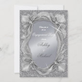 Invitation soirée branchée chic argent (Devant)