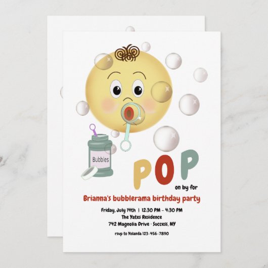 Invitation Soirée Bubble (Devant / Derrière)