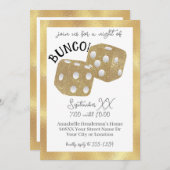 Invitation Soirée Bunco Dice Gold (Devant / Derrière)