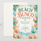 Invitation Soirée Bunco sur la Plage (Devant / Derrière)