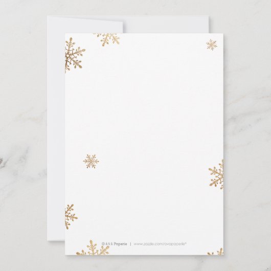 Invitation Soirée calligraphie manuscrite or (Dos)