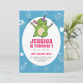 Invitation Soirée caricature de grenouille mignonne Anniversa (Debout devant)
