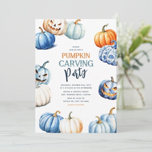 Invitation Soirée Carving Citrouille (Debout devant)