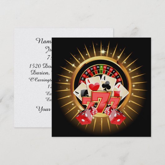 Invitation Soirée Casino (Devant / Derrière)
