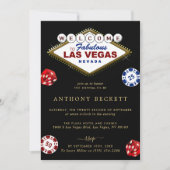 Invitation Soirée Casino Bachelor Party à Las Vegas (Devant)