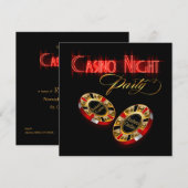 Invitation Soirée Casino de Vegas DEMANDEZ-MOI D'INSÉRER VOS  (Devant / Derrière)