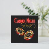 Invitation Soirée Casino de Vegas DEMANDEZ-MOI D'INSÉRER VOS  (Debout devant)