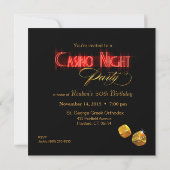 Invitation Soirée Casino de Vegas DEMANDEZ-MOI D'INSÉRER VOS  (Dos)