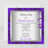 Invitation Soirée Champagne Glitter Violet Glamour (Dos)