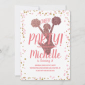 Invitation Soirée Cheerleader Anniversaire Blush Rose (Devant)