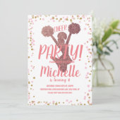 Invitation Soirée Cheerleader Anniversaire Blush Rose (Debout devant)