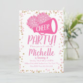 Invitation Soirée Cheerleader Anniversaire Rose Confetti En (Debout devant)