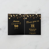 Invitation Soirée "Cheers and Beers" Elégante fête du 50e ann (Intérieur)