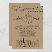 Invitation Soirée Cheers & Beer Couple's Douche / Dîner de ré (Devant / Derrière)