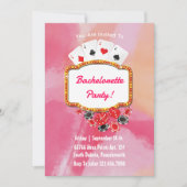 Invitation soirée chic Las Vegas rose bachelorette week-end (Devant)