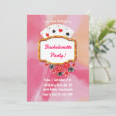 Invitation soirée chic Las Vegas rose bachelorette week-end (Debout devant)