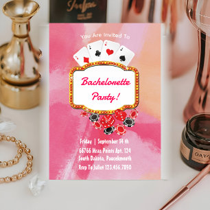 Invitation soirée chic Las Vegas rose bachelorette week-end