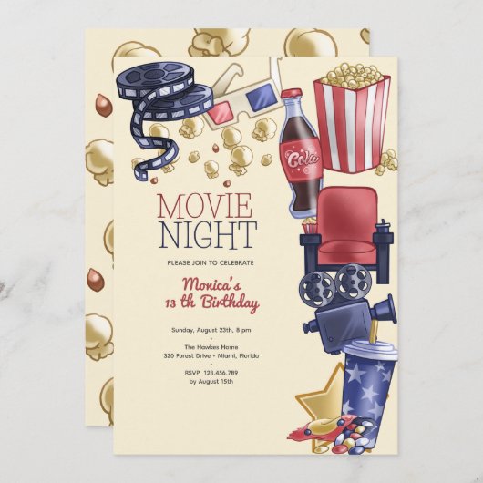 Invitation Soirée cinéma (Devant / Derrière)