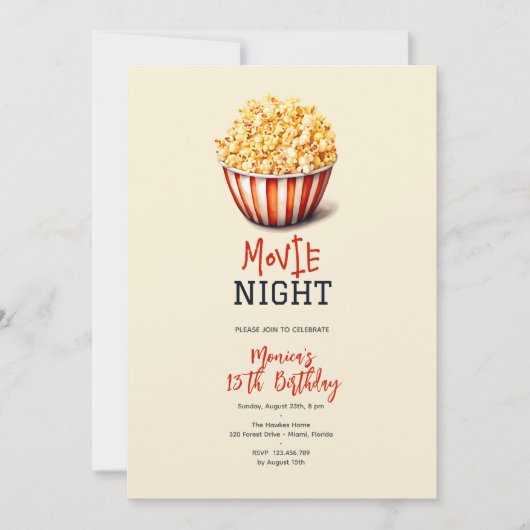 Invitation Soirée cinéma (Devant)