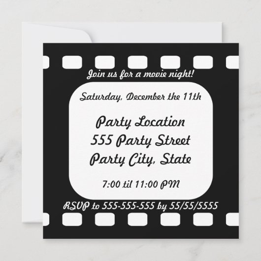 Invitation Soirée cinéma (Dos)