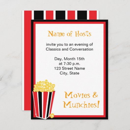 Invitation Soirée cinéma (Devant / Derrière)