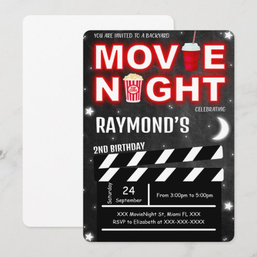 Invitation soirée cinéma (Devant / Derrière)