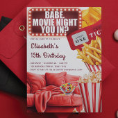 Invitation Soirée cinéma Adolescent Fille Anniversaire