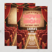 Invitation Soirée Cinéma Anniversaire Fête (Devant / Derrière)