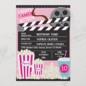 Invitation Soirée Cinéma Anniversaire Filles (Devant)