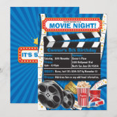 Invitation Soirée Cinéma Anniversaire Hollywood (Devant / Derrière)