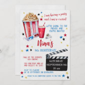 Invitation Soirée cinéma Anniversaire Invitation, Cinéma (Devant / Derrière)