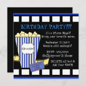 Invitation Soirée cinéma avec la bande de maïs éclaté et de (Devant / Derrière)
