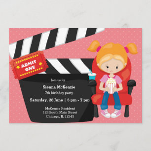 Invitation Soirée cinéma * choisir la couleur arrière - plan