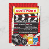 Invitation Soirée Cinéma Clappeuse Anniversaire (Devant / Derrière)