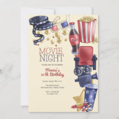 Invitation Soirée cinéma d'anniversaire (Devant)