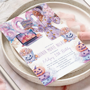 Invitation Soirée cinéma d'horreur Afro Halloween Stwood Anni