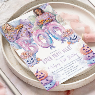 Invitation Soirée cinéma d'horreur Halloween Fête de bois