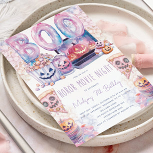 Invitation Soirée cinéma d'horreur Halloween Sleepover