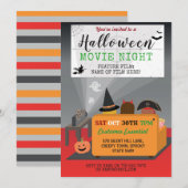 Invitation Soirée cinéma d'horreur pour enfants de la fête d' (Devant / Derrière)