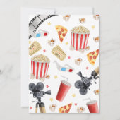 Invitation Soirée cinéma fête d'anniversaire (Dos)