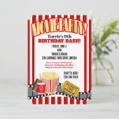 Invitation Soirée cinéma fête d'anniversaire (Debout devant)