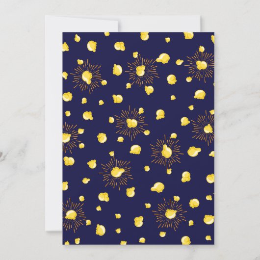 Invitation Soirée cinéma fête d'anniversaire - Firework Popco (Dos)