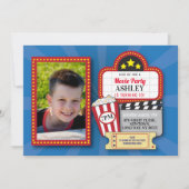 Invitation Soirée cinéma fête d'anniversaire n'importe quel â (Devant)