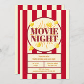 Invitation Soirée cinéma fête d'anniversaire - Sac à Popcorn (Devant / Derrière)
