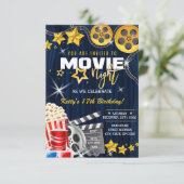Invitation Soirée cinéma invitation, fête d'anniversaire ciné (Debout devant)